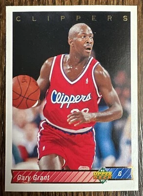 1992 NBA Upper Deck Card #203 GARY GRANT Los Angeles Clippers Near Mint + - Image 1 of 2