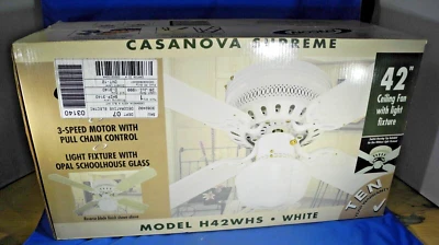 Encon Casanova 42" Ceiling Fan White H-42WHS (New & Sealed! ) - Image 1 of 4