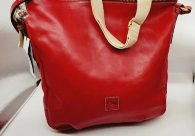 Dooney & Bourke Florentine Leather Tilton Handbag ~ RED - Image 1 of 4