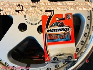 MATCHBOX HERO CITY EDITION SILVER FERRARI 360 SPIDER 1:64 DIECAST CAR FRM 02 NOS - Picture 1 of 6
