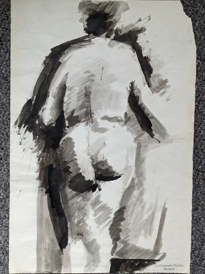 Acuarela original contemporánea de Ursula Spottiswoode 1952-2015 desnuda Foto 1 de 4