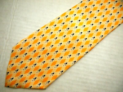 Corbata para hombre Nautica amarilla azul marino geométrica 58" Foto 1 de 4