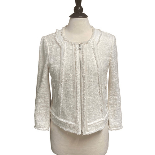 OFF WHITE Giacca in tweed bianca Rebecca Taylor Off taglia 8