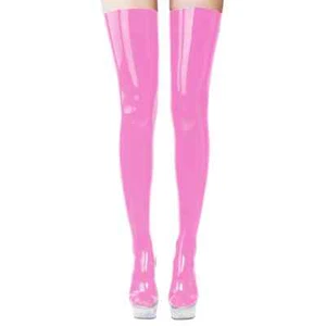 Thigh High Sexy Stocking PVC Leather Wetlook Stockings Medias Haute Above Knee - Picture 1 of 7