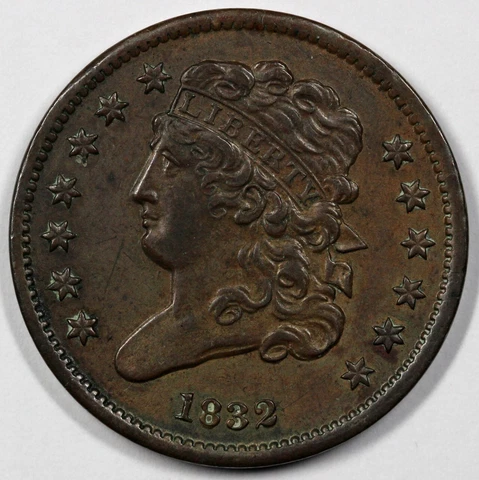 1832 1/2c C-3 Classic Head Half Cent Cover