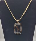 Vintage Chico's Double Gold Tone 16" Chain with 3" Tortoise Pendant 4" extender