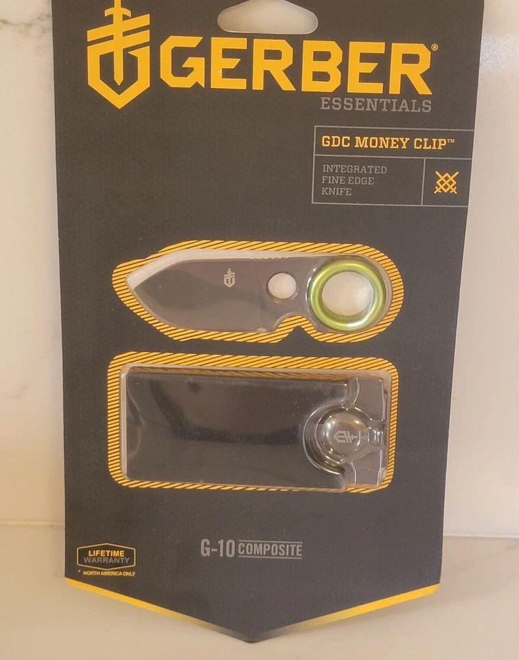 Gerber GDC Hoja Fija Cuchillo Oculto y Clip para Dinero Portatarjetas de Crédito G10 *NUEVO* Foto 1 de 3
