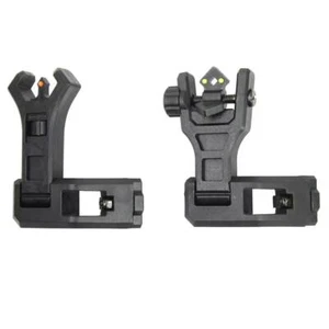 Hunting Foldable 45 Degree Fiber Optics Iron Sights Offset Front Rear Sight HOT - Picture 1 of 8