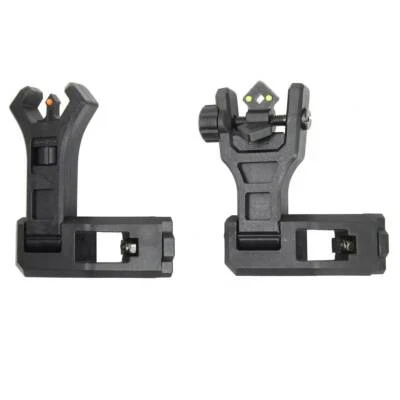 Hunting Foldable 45 Degree Fiber Optics Iron Sights Offset Front Rear Sight HOT - Image 1 of 4
