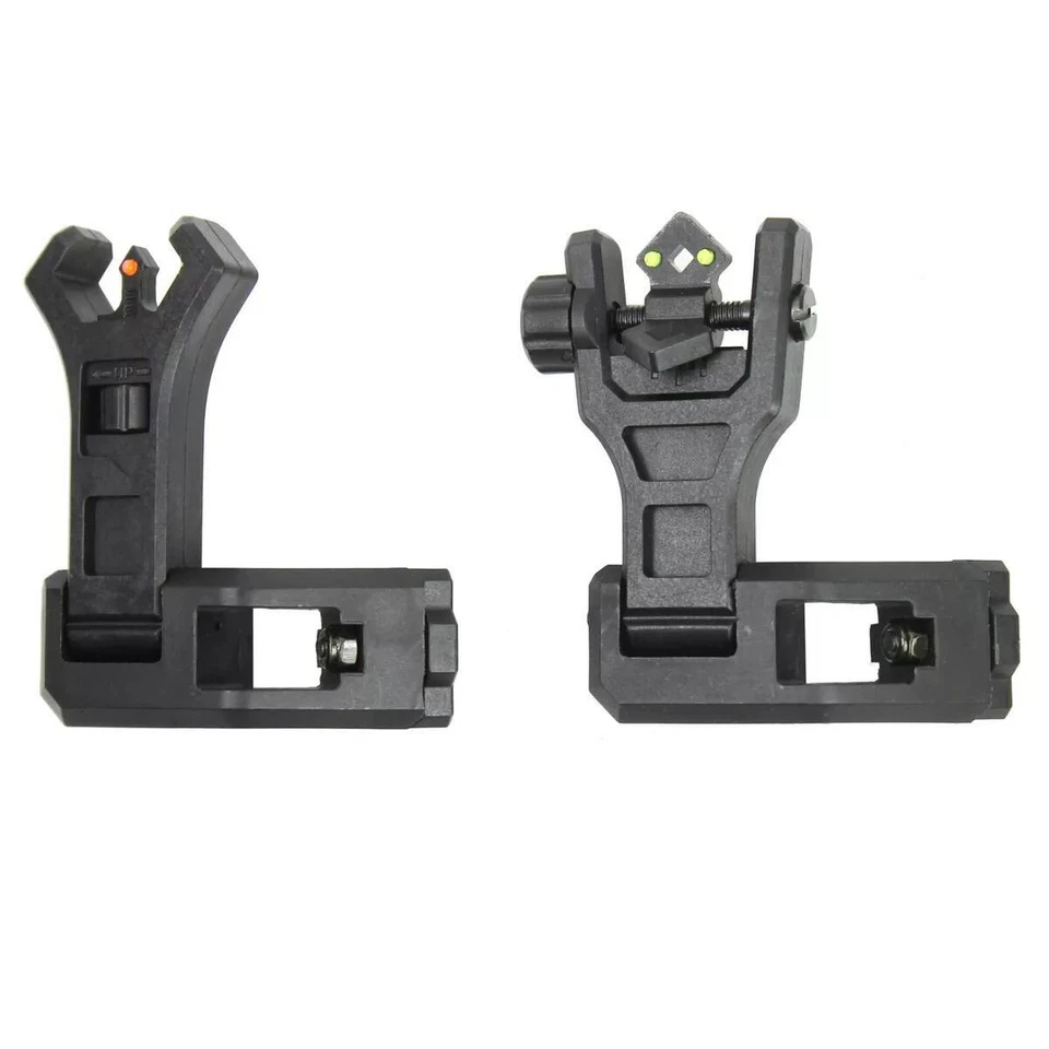 Hunting Foldable 45 Degree Fiber Optics Iron Sights Offset Front Rear Sight HOT - Image 1 of 4