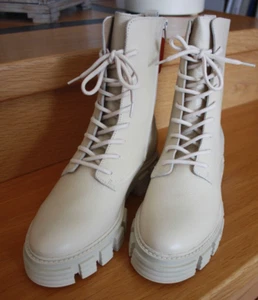 VIA MILANO*Stiefel*Boots*Plateau*Echt Leder*Reißverschluss*Beige*Gr.38*Neu! - Bild 1 von 9