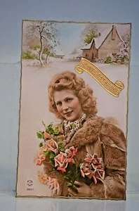 CPA CARTE POSTAL STE SAINTE CATHERINE DENTELLE AJOURE BONNET FILLE GARCON ANCIEN - Imagen 1 de 2