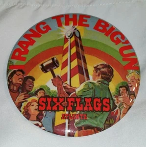 Six Flags Atlanta Pinback Button Vintage Prize I Rang The Big'Un 4" - Picture 1 of 3