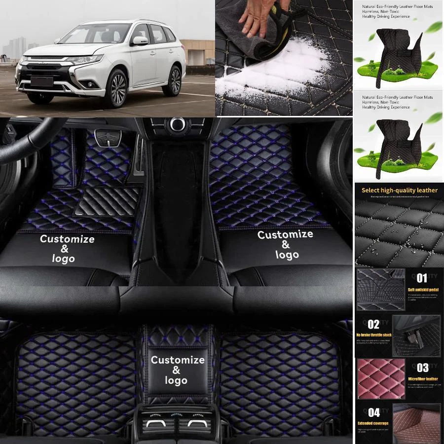 For Mitsubishi Outlander Car Floor Mats Luxury Custom Waterproof Liners Carpets - Изображение 1 из 4