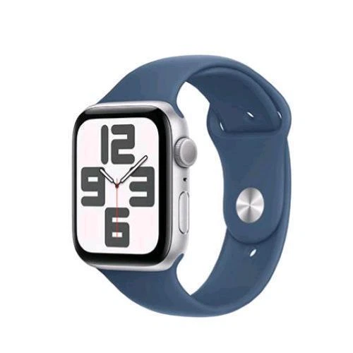 APPLE WATCH SE GPS 44mm CASSA IN ALLUMINIO ARGENTO CINTURINO SPORT DENIM - M/L - Immagine 1 di 1