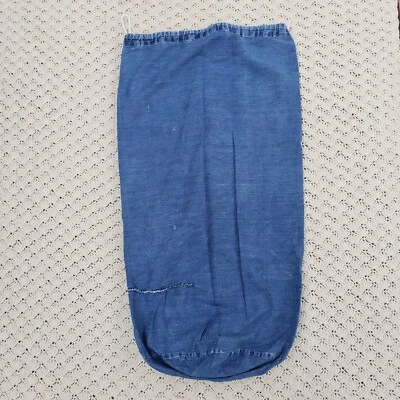 Bolsa de ropa de mezclilla índigo de lavandería militar con ribete de colección azul Foto 1 de 4