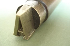 ANTIKER STEMPEL ALPHABET BUCHSTABE "A" MESSING HOLZ SIEGEL POST BÜRO  - Bild 1 von 4