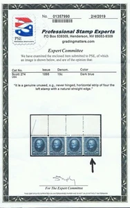 GENUINE SCOTT #274 MINT OG NH PSE CERT WIDE TOP SHEET MARGIN SINGLE - SCV $600 - Picture 1 of 3