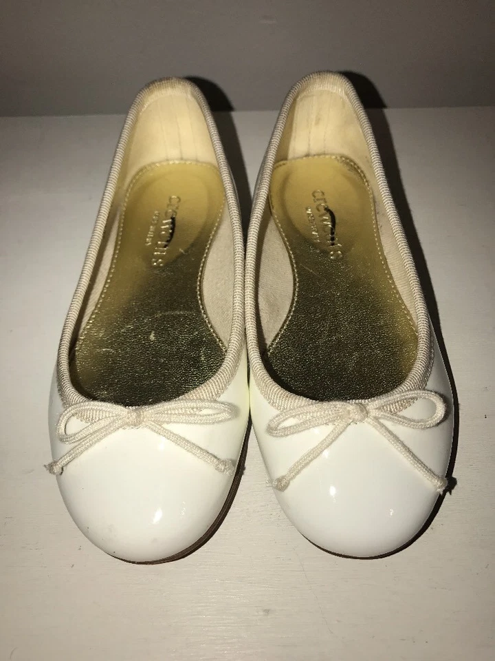 CREW CUTS J Crew Mary Jane CUERO Italia Ballet Planos Niña Pequeña Zapatos Talla 9 #j Foto 1 de 4