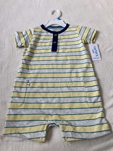 Traje corto carters bebé niño 24 meses amarillo/rayas una pieza talla 24M nuevo con etiquetas - Imagen 1 de 3