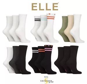 Womens Bamboo Sports Socks, Half Cushioned Soft 3 Pair Multipack Size 4-8 - Elle - Picture 1 of 12