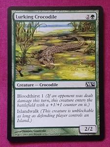Magic The Gathering 2012 CORE SET M12 LURKING CROCODILE green card MTG - Picture 1 of 2