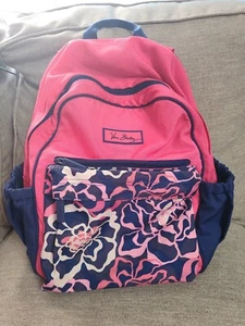 Vera Bradley Mochila Bolso para Libros Floral Flores Rosa Azul Blanco Compartimentos con Cremallera - Imagen 1 de 4