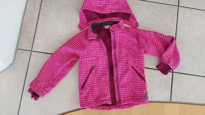Softshell Jacke Rosa Pink H&M Größe 128 Abnehmbare Kapuze Softshelljacke Mädchen - Bild 1 von 4