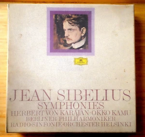 JEAN SIBELIUS SYMPHONIES COMPLETE 6 CASSETTES BOX SET Herbert von Karajan, Okko - Picture 1 of 5
