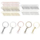 100pcs Metal Rings With Chain Connector Pendant For Keychain Bags Wallets HBH