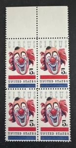 US Stamps Scott 1309 American Circus Issue 1966 5c block of 4 M/NH Fresh - Picture 1 of 3