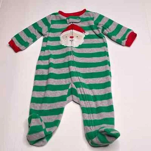 Carters Fleece Christmas Footie Coverall Baby Size 0-3 Months Green Long Sleeve - Picture 1 of 5