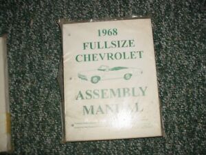 1968 Chevrolet Chevy Bel Air  Factory Assembly Rebuild Instruction Manual Book