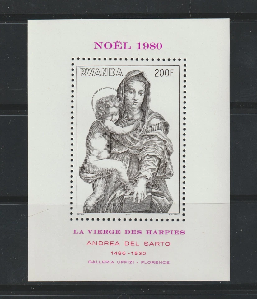 DEC-RWANDA MNH SOUV. FOLHA SC#992 NOEL 1980 SCV$8,00 - Imagem 1 de 1