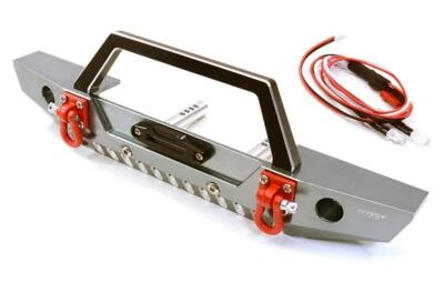 Realistic Alloy Machined Scale Front Bumper w/LED Lights for Axial 1/10 SCX10 II - Image 1 of 4