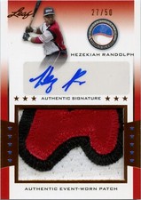 2013 Leaf Power Showcase Jersey Patch Autograph Hezekiah Randolph /50