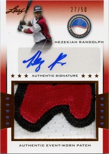 2013 Leaf Power Showcase Jersey Patch Autograph Hezekiah Randolph /50