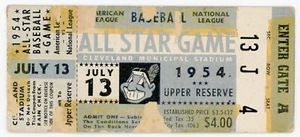 Boleto All Star Game 1954 Cleveland Stadium buen estado J ROBBY ÚLTIMO ASG - Imagen 1 de 2