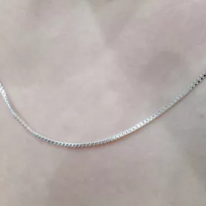 COLLANA GIROCOLLO VENEZIANA IN ARGENTO 925 CATENINA UOMO DONNA CATENA ORO BIANCO - Foto 1 di 10