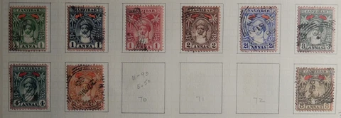 Zanzibar Scott # 62-69, 73, Part-Set of 9, Used Cover