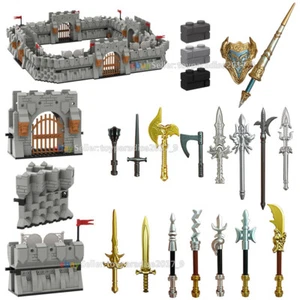 MOC Medieval Knight Castle Tower Weapon Building Blocks Bricks Wall Bloks 98283 - Picture 1 of 68