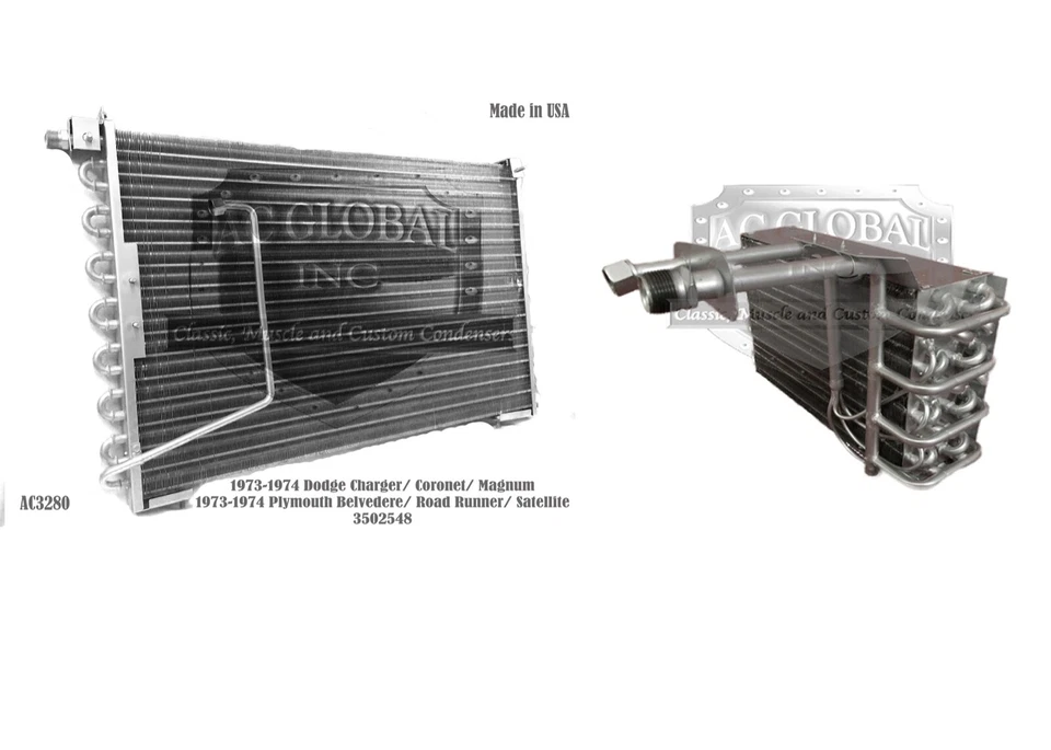73 74 Dodge Plymouth AC Condenser Evaporator Mopar AC3280 EV5775 kit 3502548 - Image 1 of 1