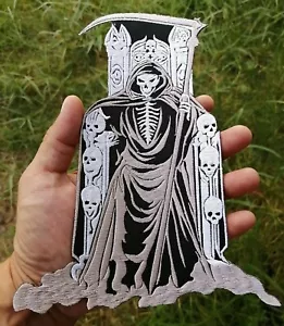 God of Death Grim Reaper mito oscuro simbolo Satana ricamato toppa da stiro su cucito - Foto 1 di 4