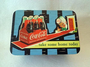 COCA COLA TIN with ADVERTISING "TAKE SOME HOME TODAY",HINGED, 2003, 6 " LONG - Picture 1 of 7