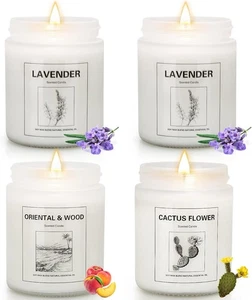4 Pack Scented Candles for Home – Lavender Aromatherapy Candles in Reusable Jars - Picture 1 of 9