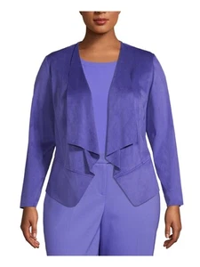 ANNE KLEIN Womens Blue Open Front Sweater Plus 1X - Picture 1 of 6