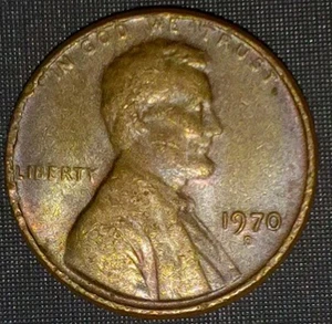 1970 D Lincoln Memorial Penny 1c Cent Coin Error: Floating Roof and No FG - Picture 1 of 2