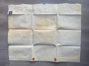 Stibbard Norfolk Vellum Indenture Land Deed 1824 Griggs to Bell Wax Seals - Picture 1 of 9
