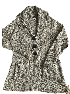 Schicker Strick Damen Tunika Pullover mit Taschen L/G weiß braun grau - Bild 1 von 10
