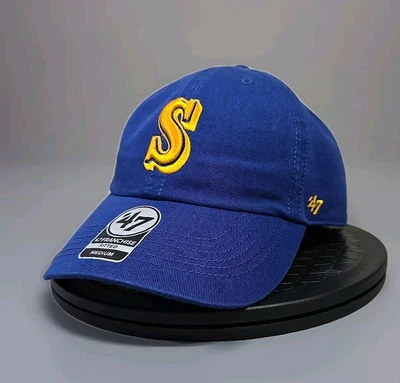 Seattle Mariners  '47 Blue Fitted Medium Hat Official Cooperstown Collection Cap - Image 1 of 4